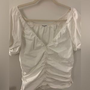 Reformation Sonny puff sleeve top in white